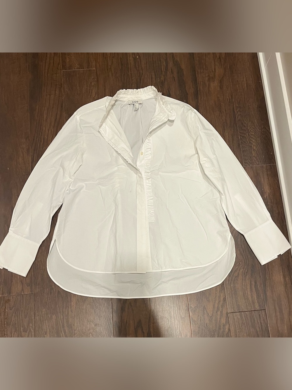 COS Ruffle Neck Button Up Shirt - Picture 2 of 5